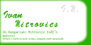 ivan mitrovics business card